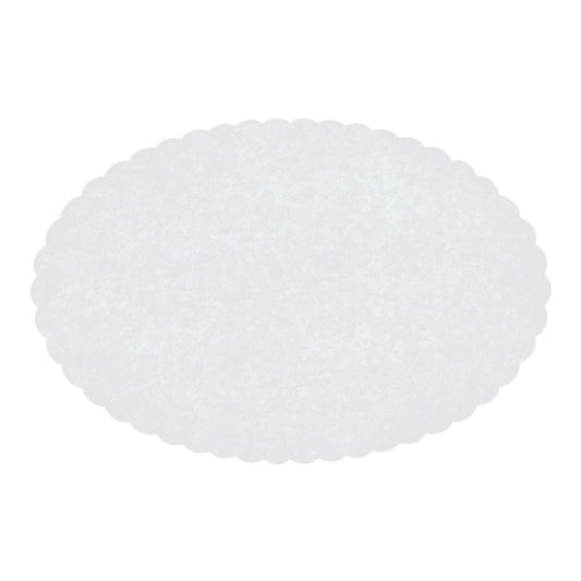 White Scalloped Oval Wastebasket Liner 2,000 ct