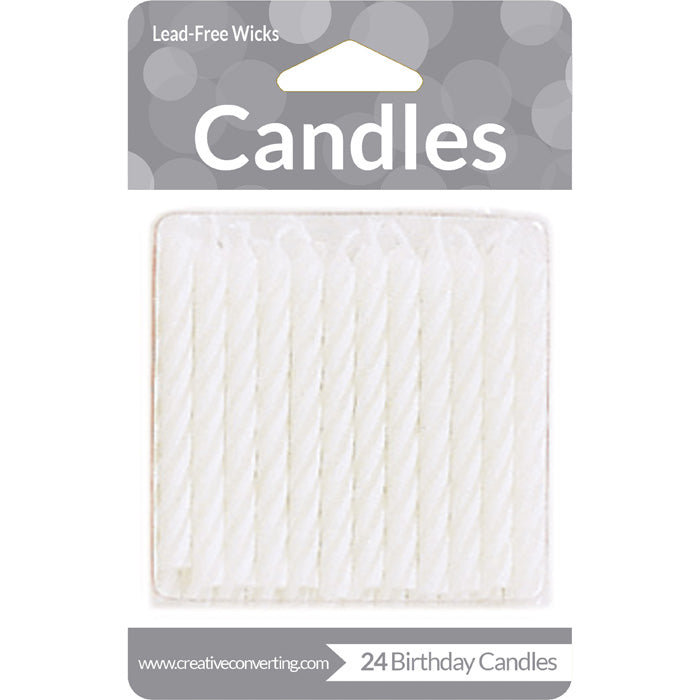 White Striped Candles 288 ct