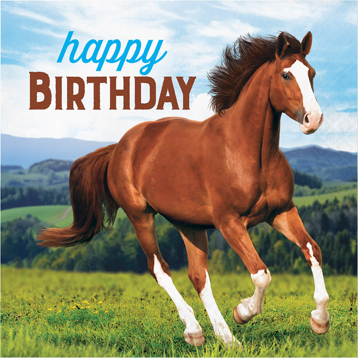 Wild Horse Happy Birthday Luncheon Napkins 192 ct