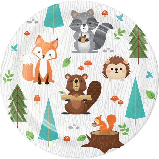 Wild One Woodland Animals Dessert Plates 96 ct