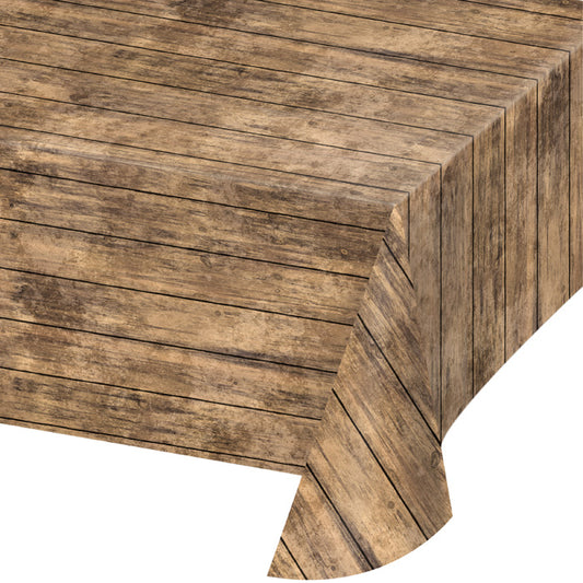 Wood Grain Plastic Tablecloths 6 ct